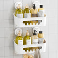 TAILI Shower Caddy Suction Cup 2 Pack, Heavy Duty Bathroom Organizer, Removable Shelves for Inside Shower, Shampoo, Waterproof Suction Plastic Storage for Bathroom Accessories Holder, White