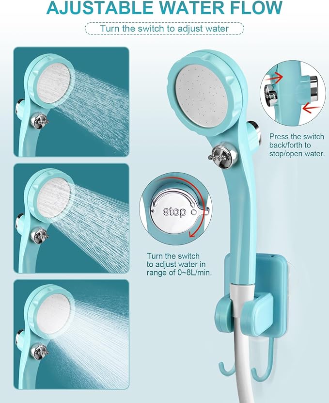 AUTOPkio Portable Camping Shower - Outdoor Camp Shower with Showerhead Sprayer & Rechargeable Battery Pump for Camping, Travel, Hiking, Car Washing, Pet Bath