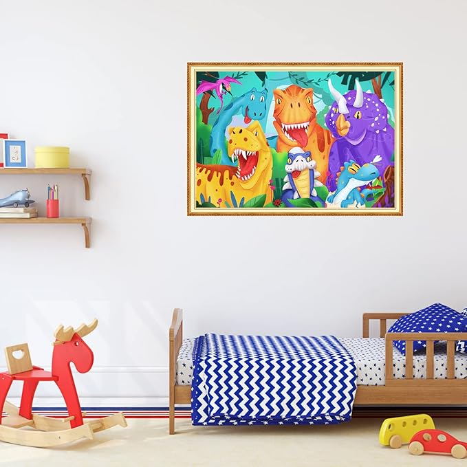 Jumbo Floor Puzzle for Kids Dinosaur Jigsaw Large Puzzles 48 Piece Ages 3-6 for Toddler Children Learning Preschool Educational Intellectual Development Toys 4-8 Years Old Easter Gift for Boy and Girl