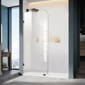 30" W ×78" H Shower Glass Panel, Frameless Fixed Glass Shower Panel with Clamps, 3/8"(10mm) Thick Clear Tempered Glass Shower Door, Bathroom Shower Screen in Matte Black
