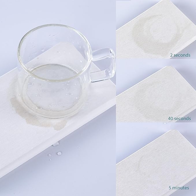 2 Pcs Water Absorbing Stone Trays, Kitchen/Bathroom Sink Soap Dish, Diatomite Tray Used for Hand Soap & Cosmetic Bottles in The Modern Home, 3.15" W x 11.8" L, White