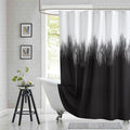 Stall Fabric Shower Curtain, Black and White Cloth Shower Curtains for Bathroom, Waterproof Bathroom Curtains, 54" W x 72" H