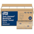 Tork Xpress Soft Multifold Hand Towel White with Grey Leaf Print, Absorbent, 189 Towels Per Pack, 16 Packs, Fits H2 Towel Dispensers