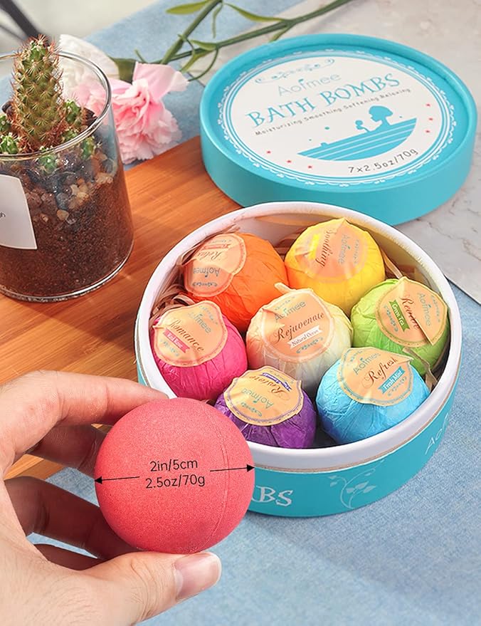 Aofmee Bath Bombs, 14 Bath Bombs for Women, Handmade Bathbombs for Kids Girls, Mothers Day Gifts for Mom, Spa Relaxation Gift for Her, Birthday Valentines Christmas Gifts for Women Who Have Everything
