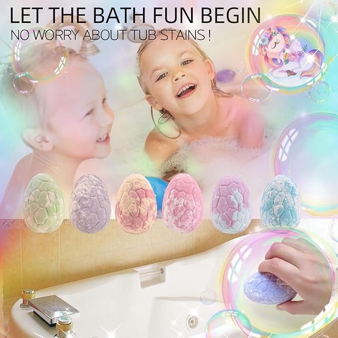 Bath Bombs for Kids with Toys Inside Bath Bombs for Girls with Surprise Inside Unicorn Bubble Bath Toys for Kids Ages 4-8 Gifts Girls Toys Age 4 5 6 7 8 Years Old Toddler Princess Birthday Gift