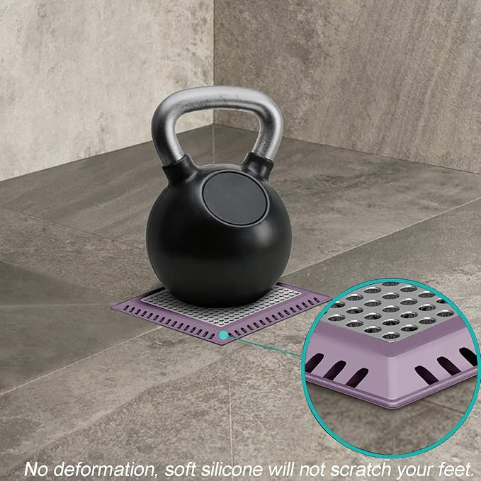 Hair Catcher/Drain Strainer/Shower Drain Cover for Bathroom Floor Drain, Stainless Steel and Silicone (Patented Product)