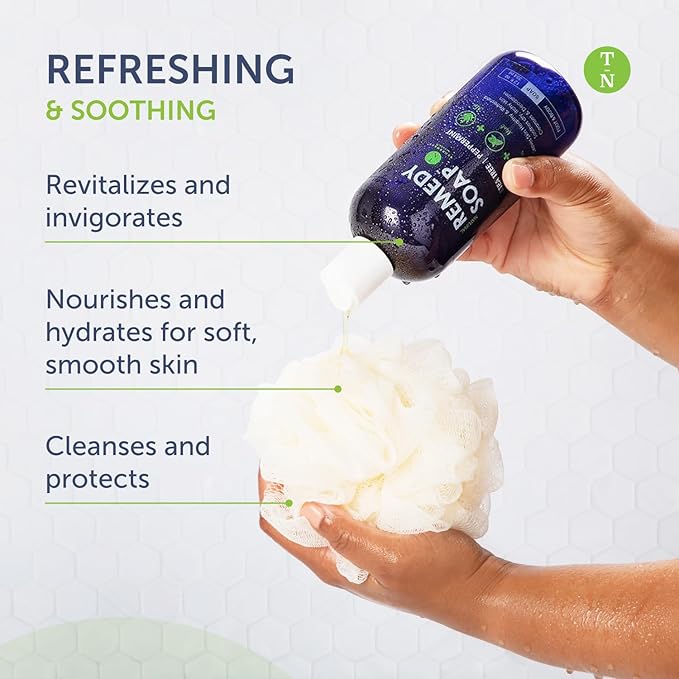 Truremedy Naturals 12oz Tea Tree Oil Body Wash - Pack of 2 - Tea Tree Soap with Aloe and Peppermint Oil - Moisturizing Foot Wash - Suitable for All Skin Types