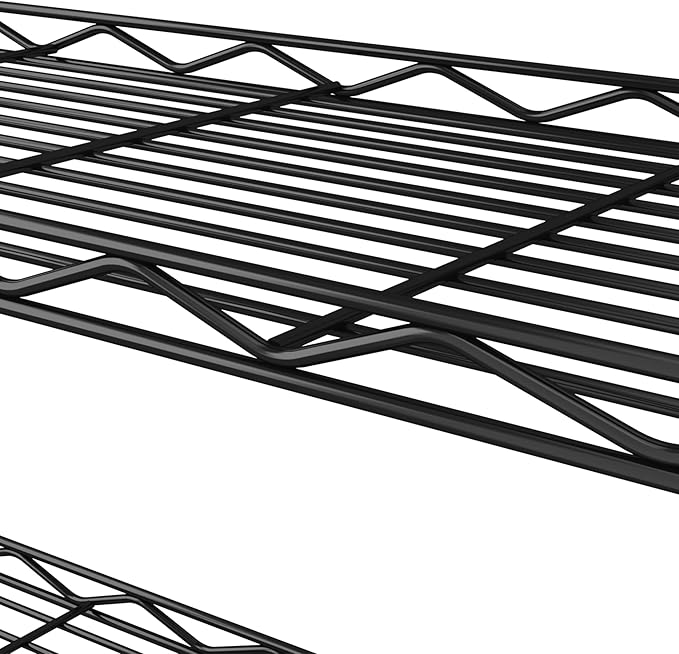 HOMEFORT 6-Tier Wire Shelving, 6 Shelves Unit Metal Storage Rack, Durable Organizer, Perfect for Pantry Closet Kitchen Laundry Organization (Black)