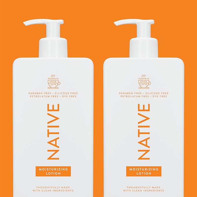 Native Body Lotion with Naturally Derived Ingredients - Pumpkin Spice Latte - Silicone, Paraben, & Dye Free Leaving Skin Soft and Hydrating | Fall Seasonal Scent Bundle, 16.5 oz - 2 Pk