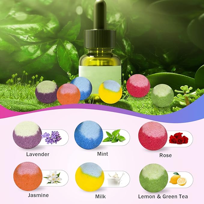 30 Pcs Bath Bomb Gift Set, Natural Organic Mini Bath Bombs, Handmade with Rich Fizz - Birthday Gift for Kids/Women/Men, Mother's Day, Ideal Gift for Valentine's Day