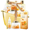 Christmas Gifts for Women Bath & Body Gift Set, Luxury Home Spa Bath Gift Basket, Honey Almond Scented Bath Set, Pamper Gifts Birthday gifts & Teens, Spa Kit Gift, Home Spa Gifts for Men Dad