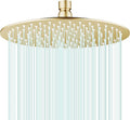 All Metal Rain Shower Head - Heavy Duty Stainless Steel, Easy Install, High Water Flow, Ultra-Thin Modern Design for Bathroom (F-Brushed Gold, 10)