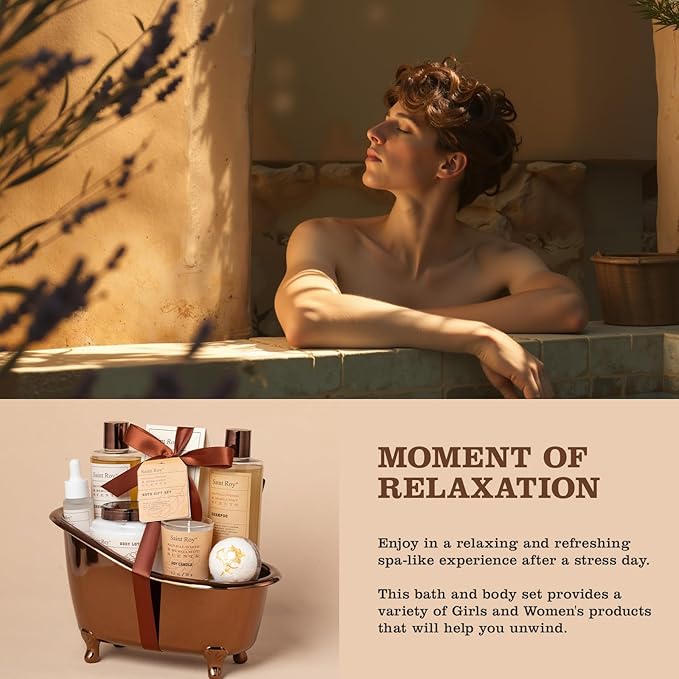 Fathers Day Gifts for Men Dad Birthday Gifts Spa Kit Cedar & Bergamot Scents Bath Gift Set and Shower Gift Bath and Body Gift Basket Set Mans Gifts Bath Spa Kit Spa Baskets, Home Spa Care Men Gift set