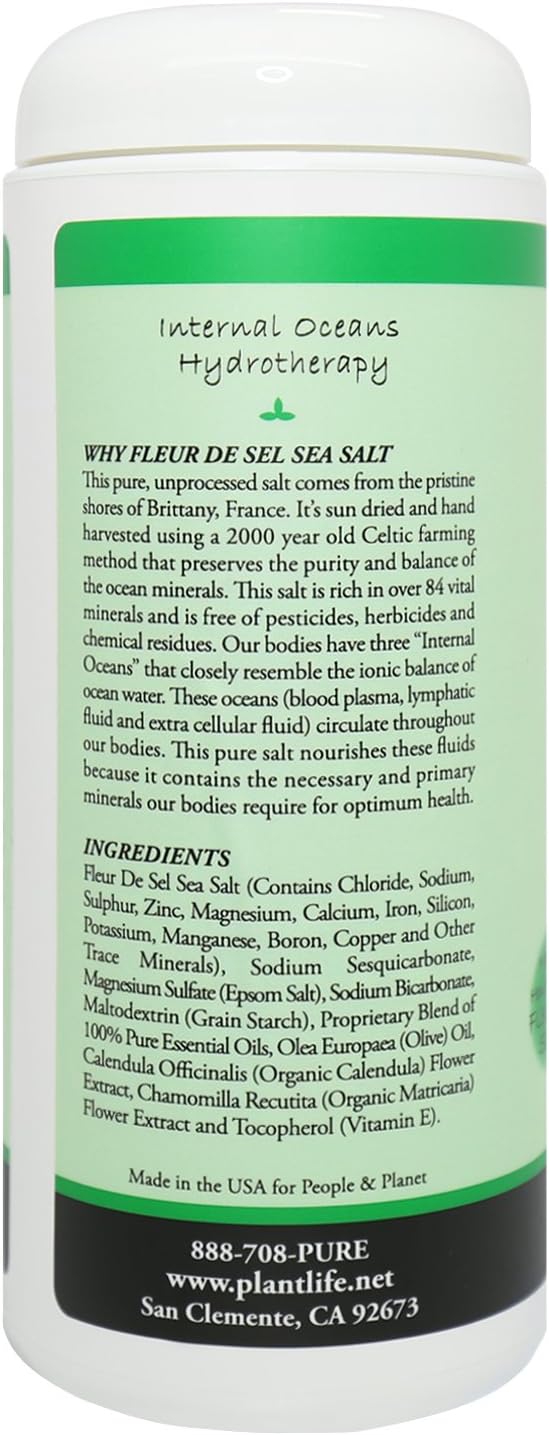 Plantlife Detox Therapy Bath Salts - Straight from The Plant Natural Aromatherapy Bath Salts - Balance, Calm, and Release Tension in The Body - Made in California 16 oz