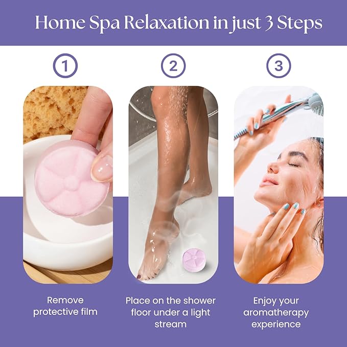 TLG Slumbers Shower Steamers Aromatherapy 7 Pack – USA Made with Extra Menthol, Lavender Essential Oil – Relaxing Shower Bombs for Sleep, Stress Relief & Spa – Gift for Men & Women