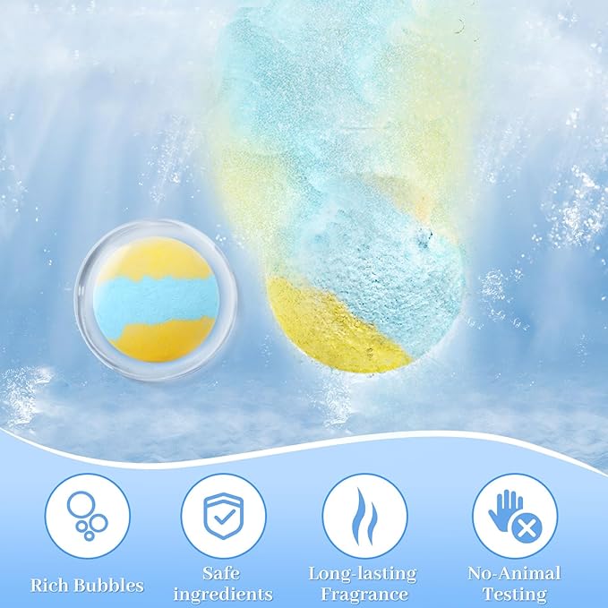 TranquilBliss Bath Bombs Set 50 PCS with 10 Rich Scents, Bath Bombs for Women, Natural Bubble Bombs with Shea Butter & Safe Oil, Ideal for Christmas, Birthday, Valentine's Day Mother's Day Present