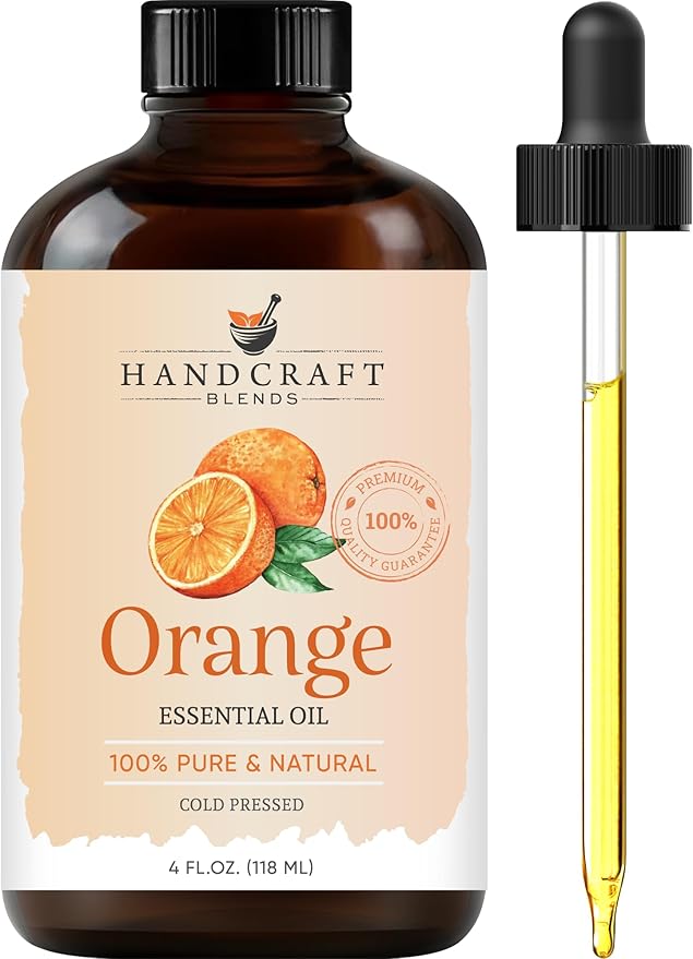 Handcraft Blends Orange Essential Oil – Huge 4 Fl Oz – 100% Pure and Natural – Premium Grade Essential Oil for Diffuser and Aromatherapy, Skin, Massage, Candle and Soap Making Fragrance