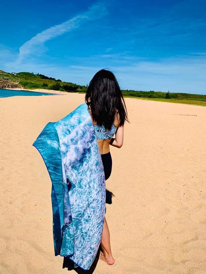 4Monster Microfiber Beach Towel Quick Dry,Super Absorbent Lightweight Travel Towel for Swimmers, Sand Free Camping Towel, Beach Towels for Pool,Swim,Water Sports,Yoga