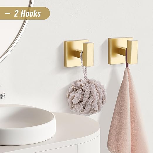YACVCL Towel Bar Set 10-Piece Brushed Gold Bathroom Hardware Set, Gold Bathroom Accessories Set,23.6 Inch Towel Holder-Towel Racks Set for Bathroom Stainless Steel Wall Mounted