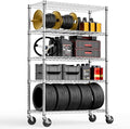 5-Shelf Storage Shelves,Wire Shelving Heavy Duty Metal Storage Shelving Unit Adjustable Garage Shelving Rack Pantry Kitchen (Chrome, 5 Tier,17.7" D x 47.2" W x 76.7" H)