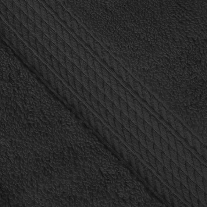 Superior Egyptian Cotton Pile Bath Sheet Set of 2, Ultra Soft Luxury Towels, Thick Plush Essentials, Absorbent Heavyweight, Guest Bath, Hotel, Spa, Home Bathroom, Shower Basics, Black