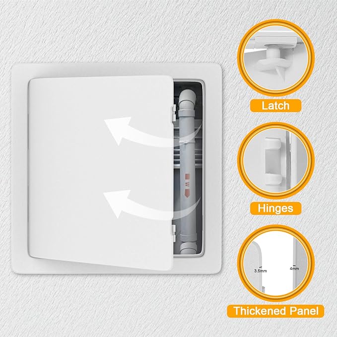 Suteck Plumbing Access Panel for Drywall Ceiling 18 x 18 Inch Reinforced Plastic Wall Access Doors Removable Hinged White