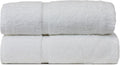 Luxury Hotel & Spa Collection Highly Absorbent, Quick Dry 100% Turkish Cotton 700 GSM, Eco Friendly Towel, for Bathroom Dobby Border Soft Bath Towel Set 27 X 54 (White, Bath Towels - Set of 2)