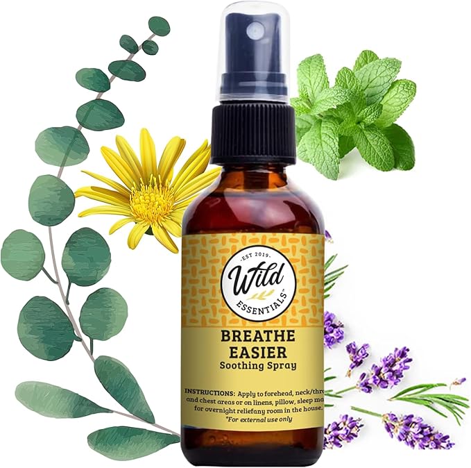 Wild Essentials All Natural Essential Oil Sprays, 2 Ounce, 60ml, Organic Witch Hazel, Aromatherapy, Made in USA