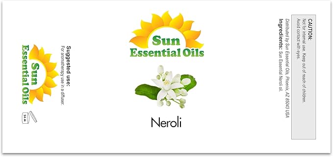 Sun Essential Oils Neroli Essential Oil 2 oz - Neroli Aromatherapy Oil