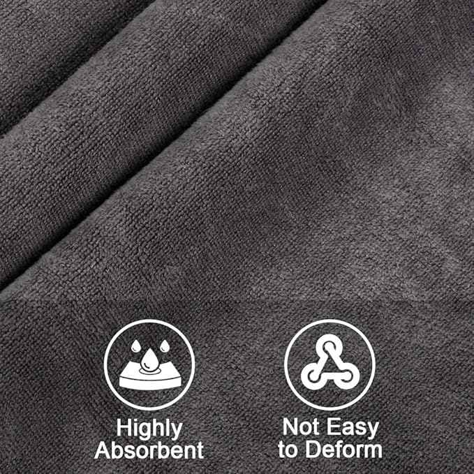Orighty Bath Towel Pack of 4 - Soft Feel Grey Bath Towel Sets, Highly Absorbent Microfiber Towels for Body, Quick Drying, Microfiber Towels for Sport, Yoga, SPA, Fitness, (27’’ x 54’’)