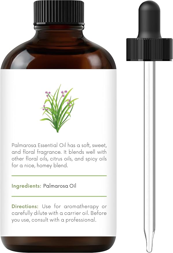 Handcraft Blends Palmarosa Essential Oil – 1 Fl Oz – 100% Pure and Natural – Premium Grade Essential Oil for Diffuser and Aromatherapy, Skin, Massage, Candle and Soap Making Fragrance