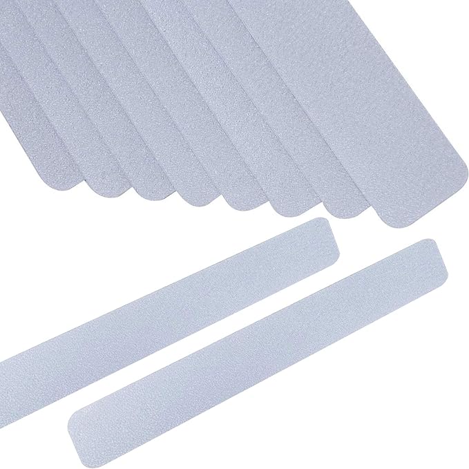 Anti Slip Tape Bath Safety Strips, 8pcs Clear Self-Adhesive Non Slip Stickers Non Skid Tread for BathTubs & Shower, 2 inch x 12 inch Rounded Corners, Easy Install