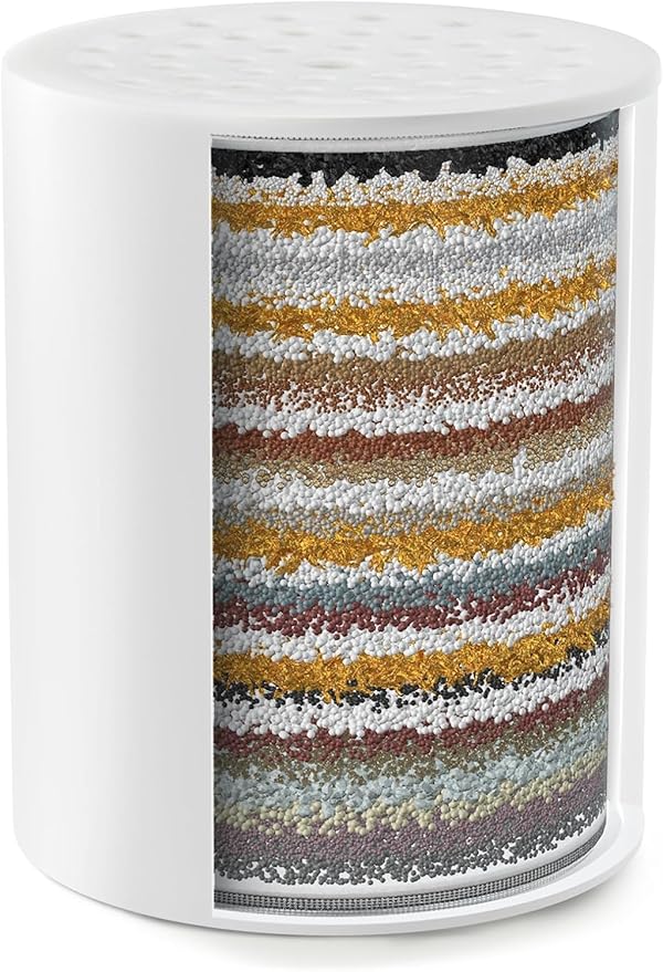 iSpring FSF2 33-Stage Universal Shower Filter Replacement Cartridge, Improves Conditions of Skin, Hair, and Nails, White