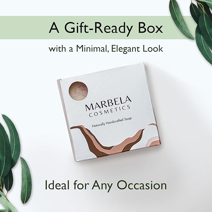 Marbela Cosmetics Cozy Cappuccino Handmade Soap Bar - Made in USA, Vegan Friendly, Palm Oil Free, Natural Bar Soap - Gentle Face & Body Soap for Daily Skin Care, Moisturizing & Nourishing - 3.5 oz