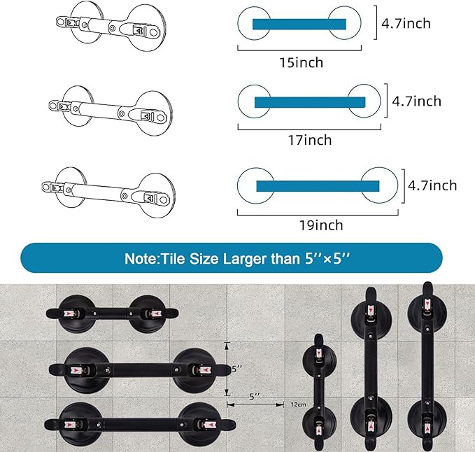 17inch Suction Shower Grab Bar, Portable Shower Handle Bar Suction Grip Bar Bathtub Handle with Strong Hold Suction Cup Fitting and Rapid Release for Bathroom(Max Capacity :300lb