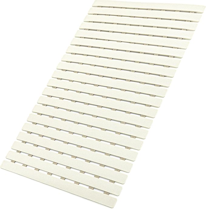 MBOSS Bath Tub Shower Mat Non Slip Bathtub Mats for Bathroom Shower Floor Mat Bath Mats for Shower Tub Anti Slip Shower Mat with Drain Hole and Large Suction Cups (Ivory White, 27.5 X 15.7 Inch)