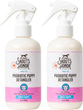 Skout's Honor Probiotic Pet Detangler Spray- Hydrating & Conditioning w/Avocado Oil, 97% Natural, Paraben & Sulfate-Free, softens for a More brushable Coat, Daily Use, 8oz, Happy Puppy, 2-Pack