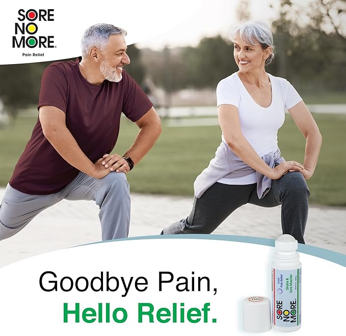 Sore No More Cool Relieving Gel for Aches & Pains in Muscles & Joints associated with Strains, Bruises & Sprains | Absorbs Quickly with a Refreshing Lemon Aroma | 3 oz Roll-On