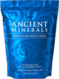 Ancient Minerals Magnesium Bath Flakes – Pure Zechstein Magnesium Chloride for Soaking and Whole-Body Replenishment, 8 lb Bag