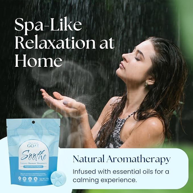TLG Soothe Shower Steamers Aromatherapy 7 Pack – USA Made with Extra Menthol, Peppermint & Eucalyptus – Shower Bomb for Relaxation, Stress & Sinus Relief – Gift for Men & Women