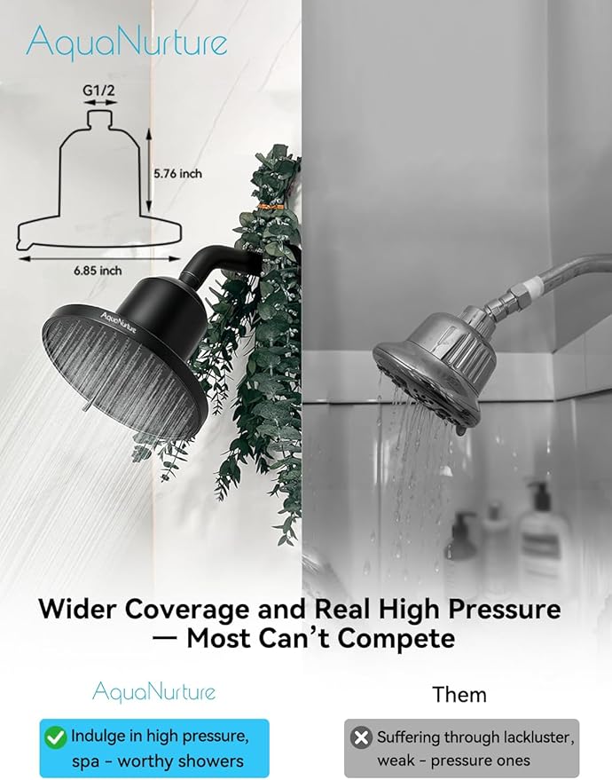 Filtered Shower Head with Filters, High Pressure Filter Showerhead for Healthier Hair & Skin, Remove Chlorine and Heavy Metals For Hard Water, 3 Modes 7 Inch Best Shower Heads 2.5 GPM,Brushed Nickel