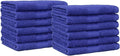 Amazon Basics Cotton Washcloths for Face, Soft, Absorbent, 12-Pack, Navy Blue, 12 Inch x 12 Inch
