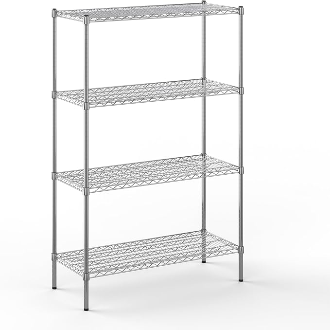 18" Deep x 42" Wide x 64" Height Wire Shelving Kit | 4-Tier | NSF Commercial Storage Rack Unit