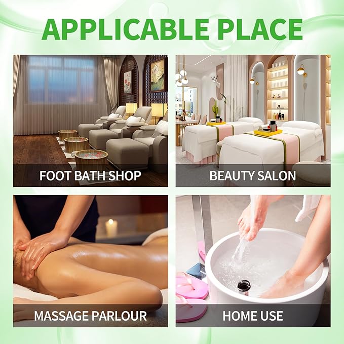 Pedicure Kit Foot Soak Set: Bubble Salt, Sugar Scrub, Massage Mask, Massage Lotion in a Box, 4 Step Foot Spa Kit for Dry Feet, Calluses and Tired Feet(1 Set Peppermint)