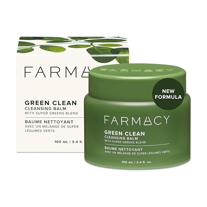 Farmacy Makeup Remover Cleansing Balm - Green Clean Waterproof Makeup Remover Balm + Oil Cleanser for Face - Gently Removes Make Up + SPF while Hydrating Skin (100 ml)