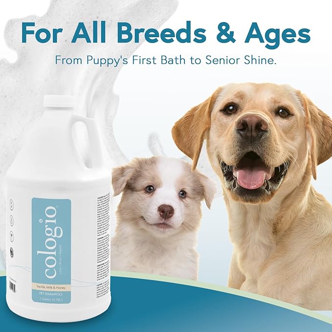 Dog Shampoo with Manuka Honey – Odor Eliminator & Itch Easing for Dry, Sensitive Skin – Gentle & Moisturizing Groomer-Developed Formula – Paraben-Free, Made in USA - 1 Gallon