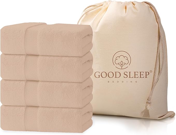 100% Cotton Bath Towels, Pack of 4 Towels for Bathroom, Luxury 700 GSM Bath Towel, Highly Absorbent Bathroom Towel Set, 30 x 60 Inches Large Bath Towels, Super Soft & Quick Dry Towel Set, Blush
