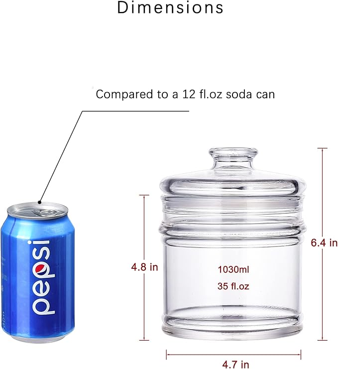 35 oz Reinforced Small Acrylic Storage Jar, Airtight Lid Cookie Jar | Suitable for Cookies, Dried Fruits, Nuts, Herbs,Cereals,etc