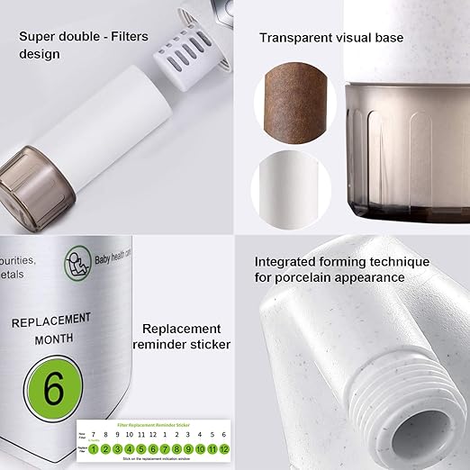 miniwell L720-Plus Shower Filter System-for Bathroom Hard Water and Well -Remove Chlorine & Heavy Metals & Sediments impurties- Good for Skin & Hairs