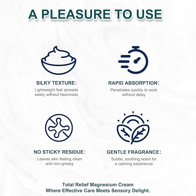 Total Relief Magnesium Cream, Magnesium Arnica Soothes Cream with Mineral Delivery Formula, MSM & Arnica Fast-Absorbing, Non-Greasy Joint Relief for Everyday Joint & Muscle Comfort (1 pcs)